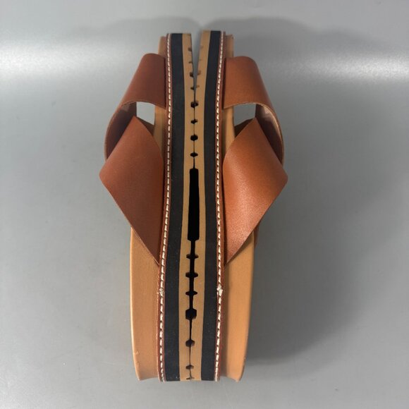 Madewell English Saddle Dayna Lugsole Slide in Brown, Size 11 - Picture 7 of 12